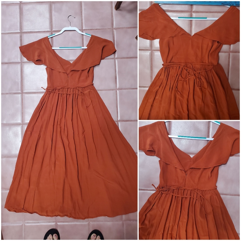 SOLD! Christy Dawn Monarch Dress, Rust, XS - Picture 6 of 15